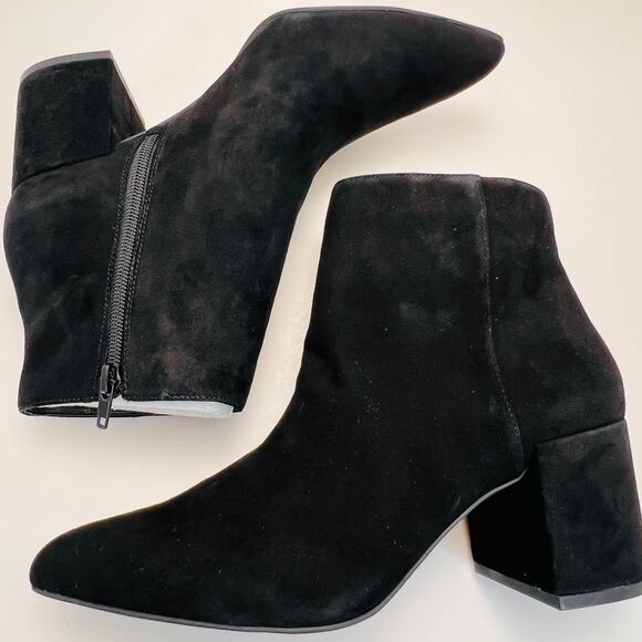 INC Black Omira Pointed Toe Block Heel Zip-Up Bootie, Women's Size 8.5 - Picture 7 of 9